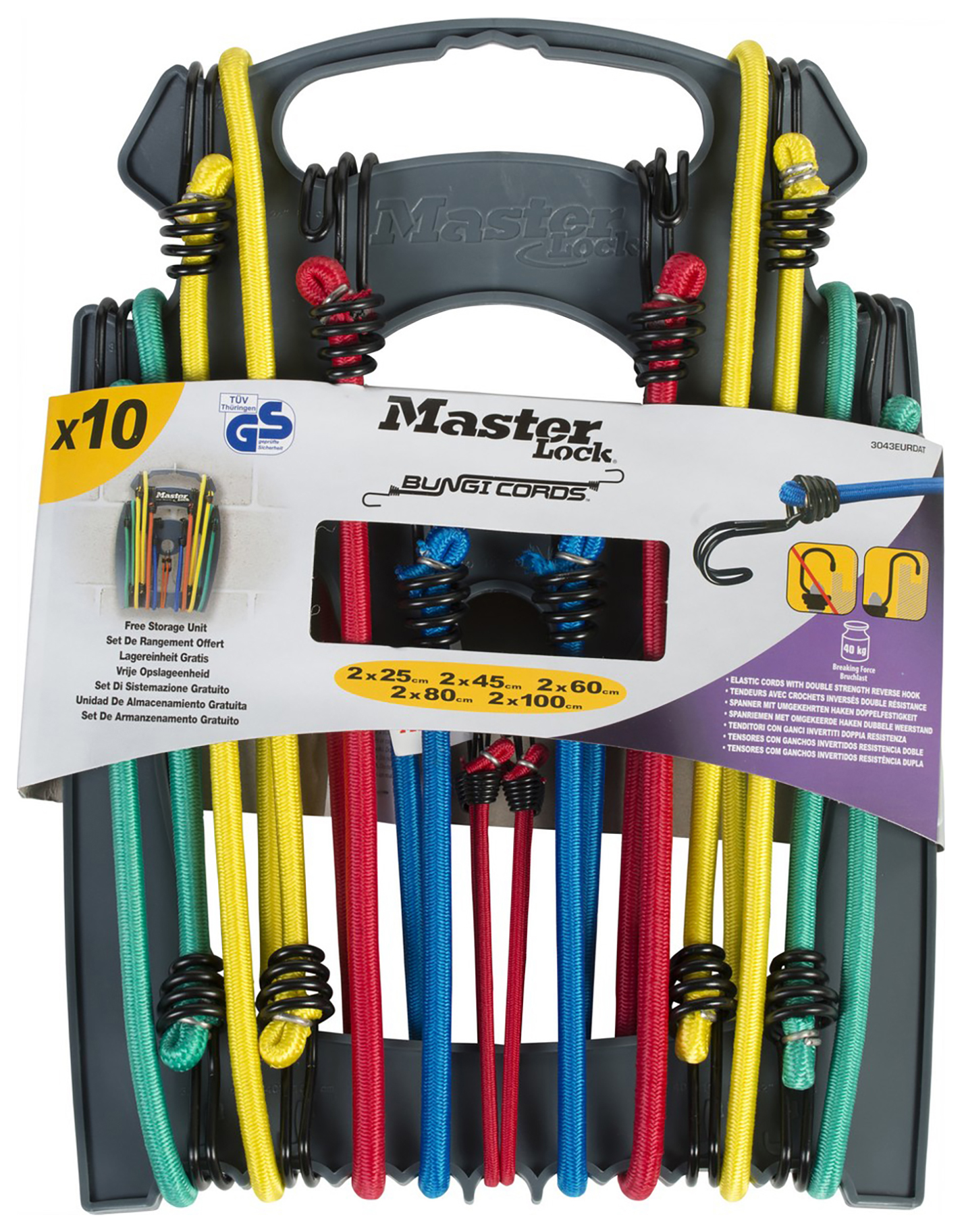 Master Lock Bungees with Hooks & Bungee Cords - Pack of 10