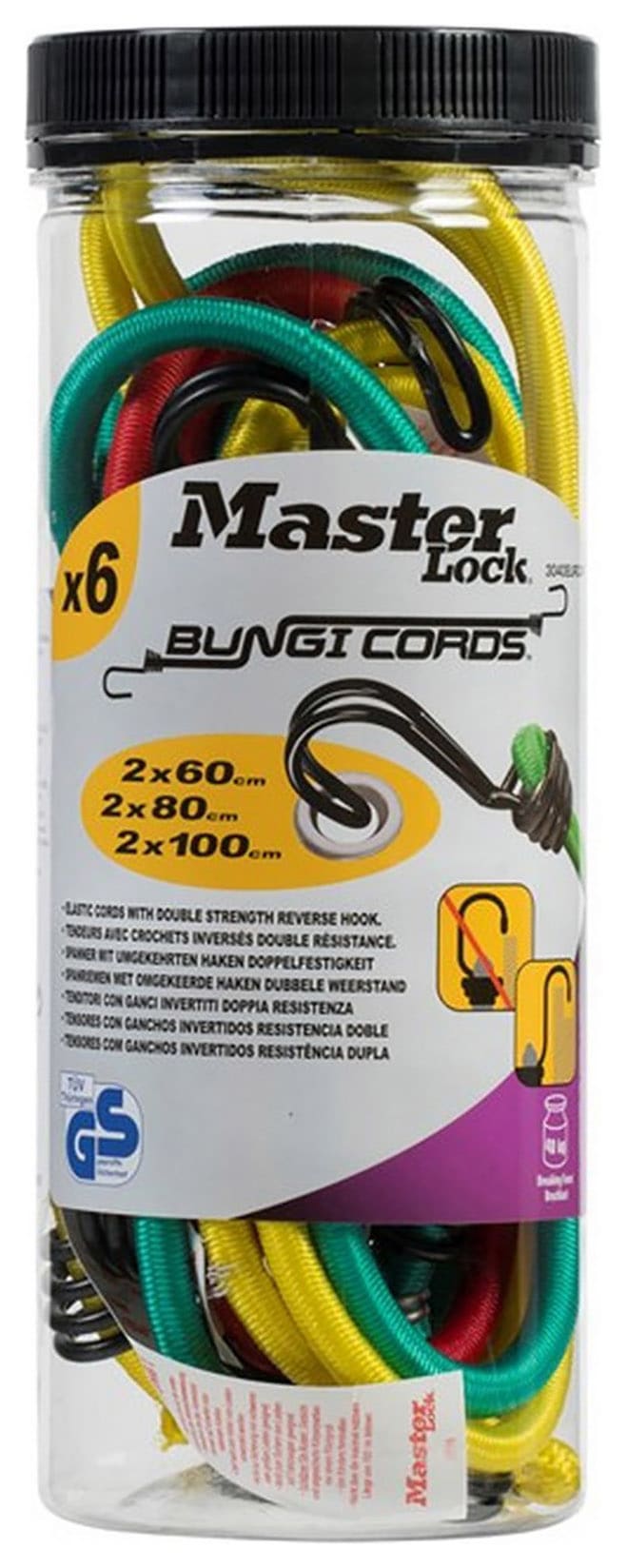 Master Lock Bungees with Hooks - Pack of