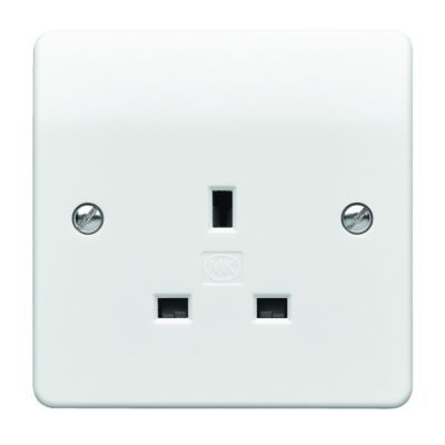 Image of MK 13 Amp Unswitched Single Plug Socket - White