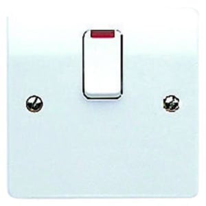 MK 20 Amp Neon Switched Flex Outlet - White