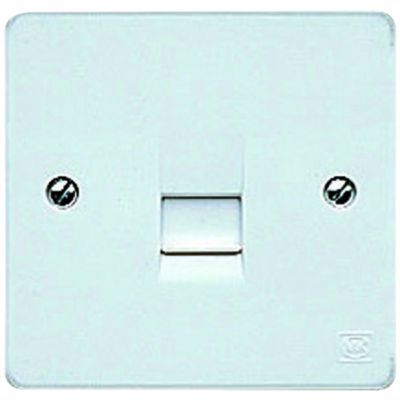Image of MK Single Slave Telephone Socket - White