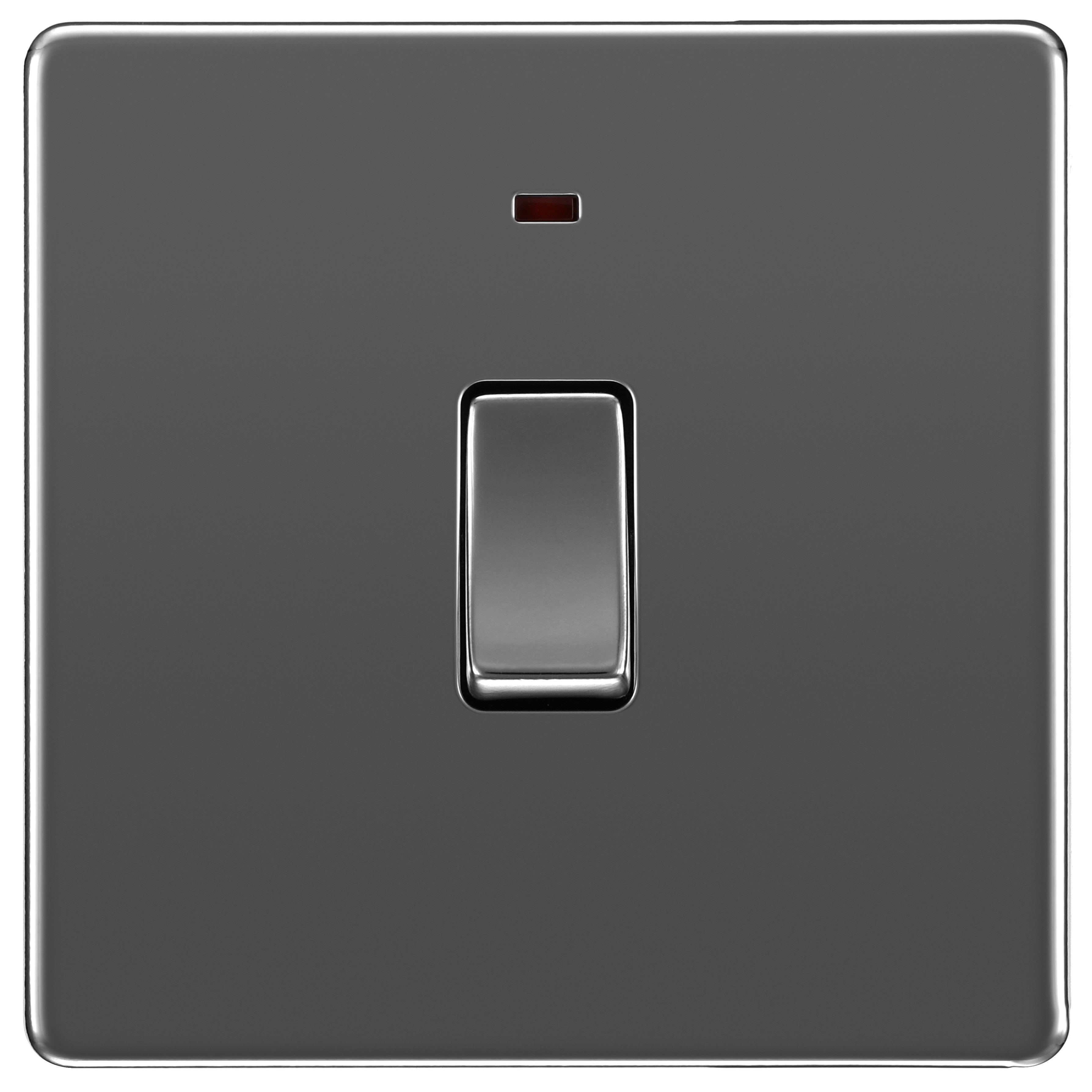 BG Screwless Flatplate Black Nickel Single Switch, 20A