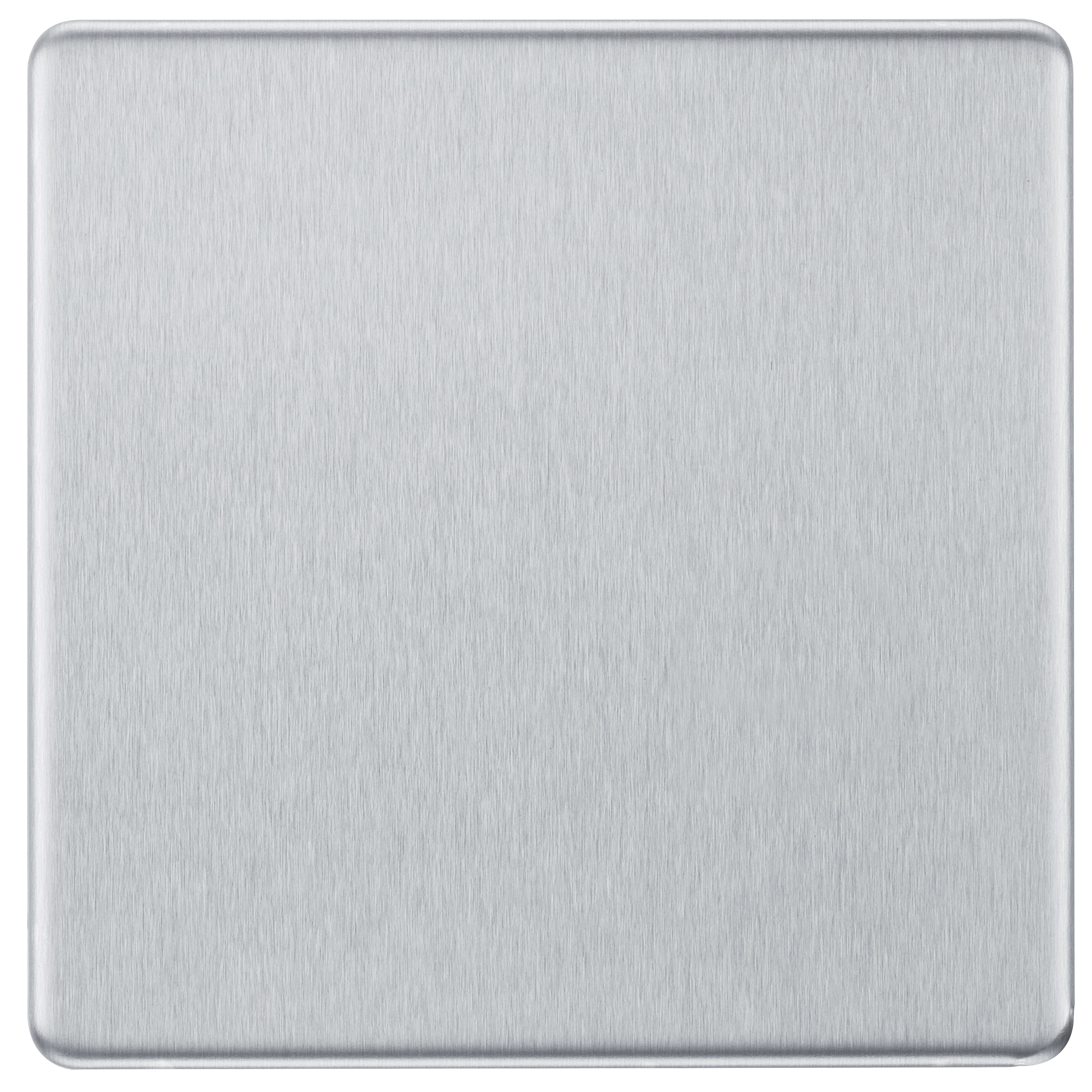 Image of BG Screwless Flatplate Brushed Steel 1 Gang Blank Plate