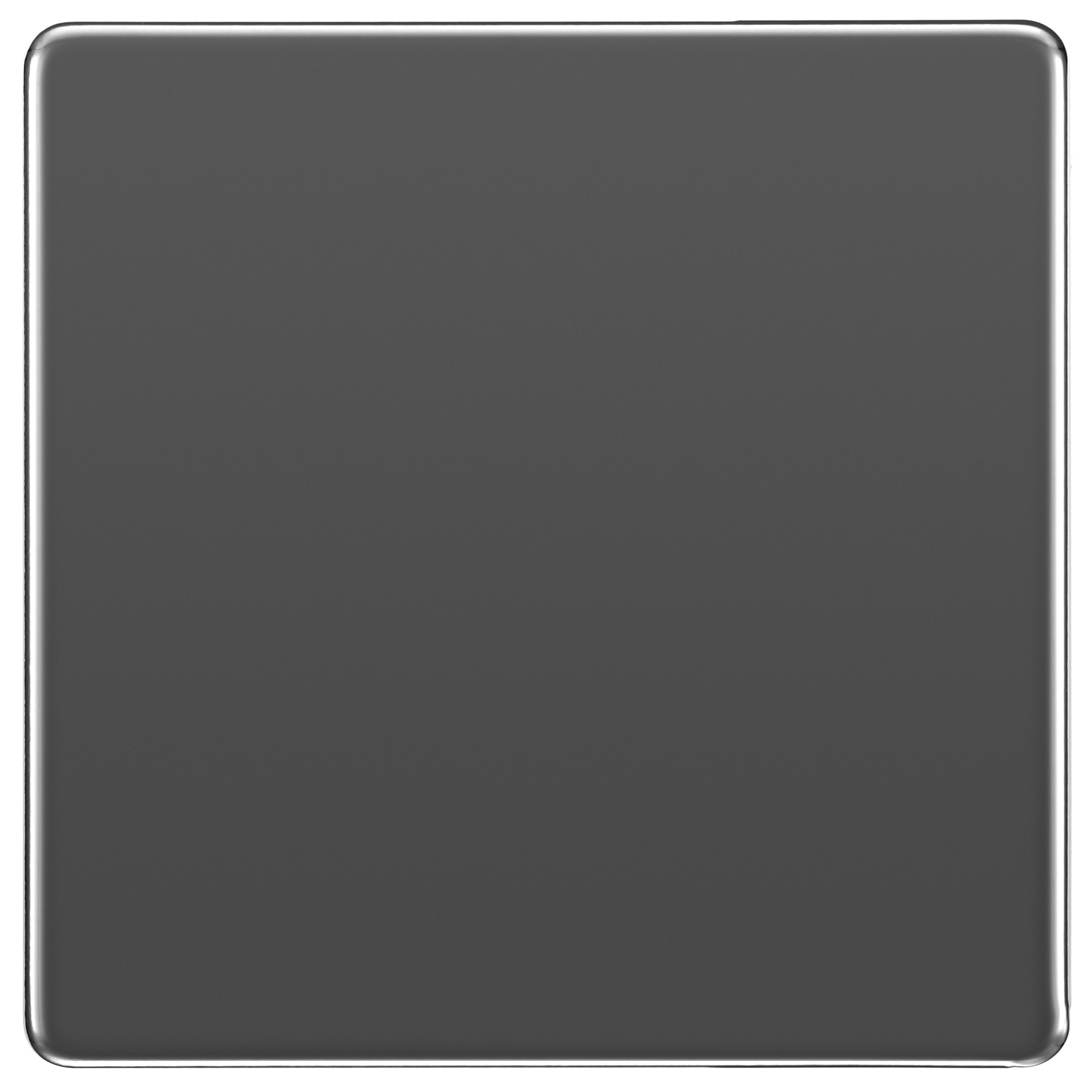 BG Screwless Flat Plate 1 Gang Blank Plate - Black Nickel