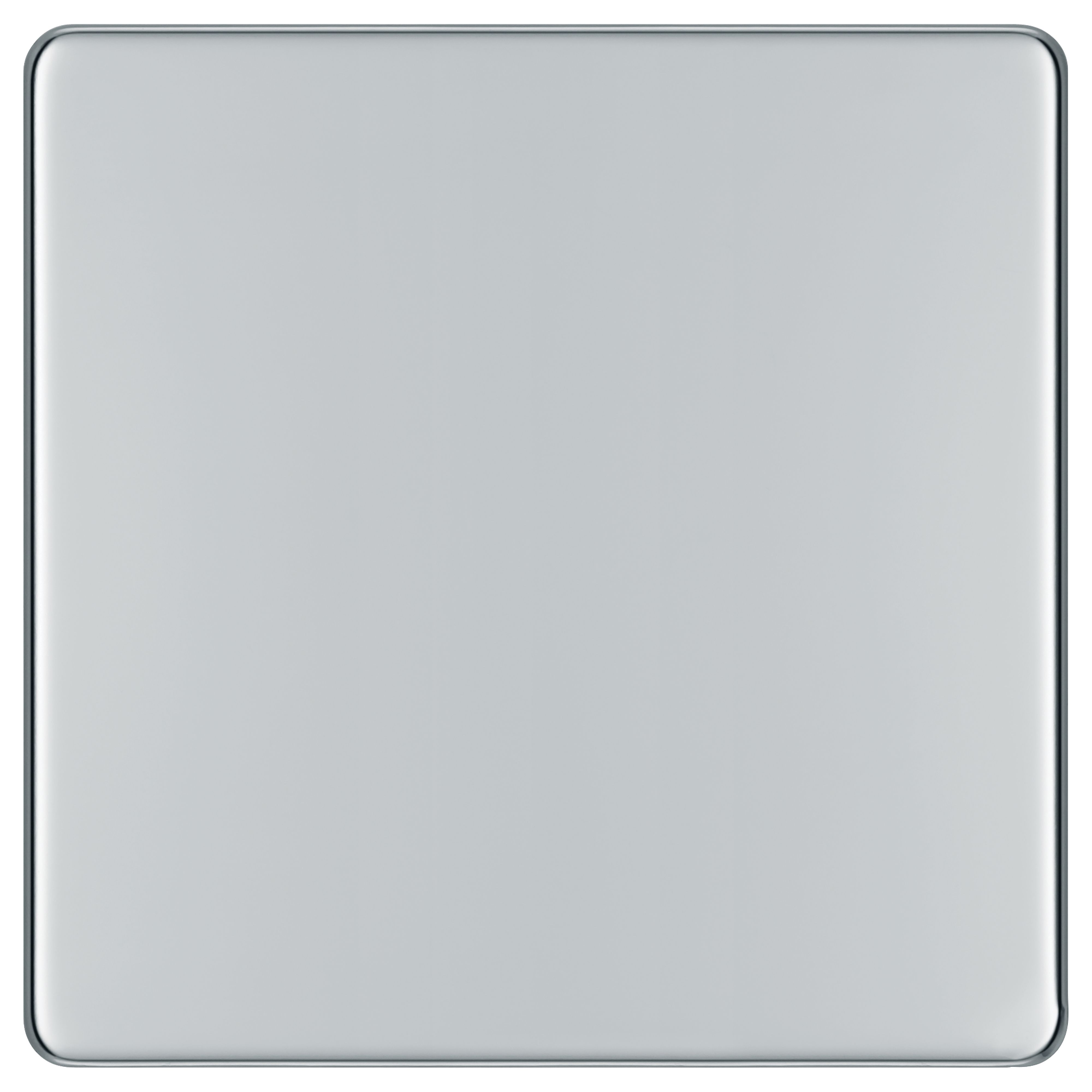 BG Screwless Flatplate Polished Chrome 1 Gang Blank Plate