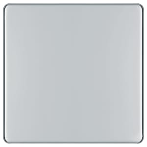 BG Screwless Flatplate Polished Chrome 1 Gang Blank Plate