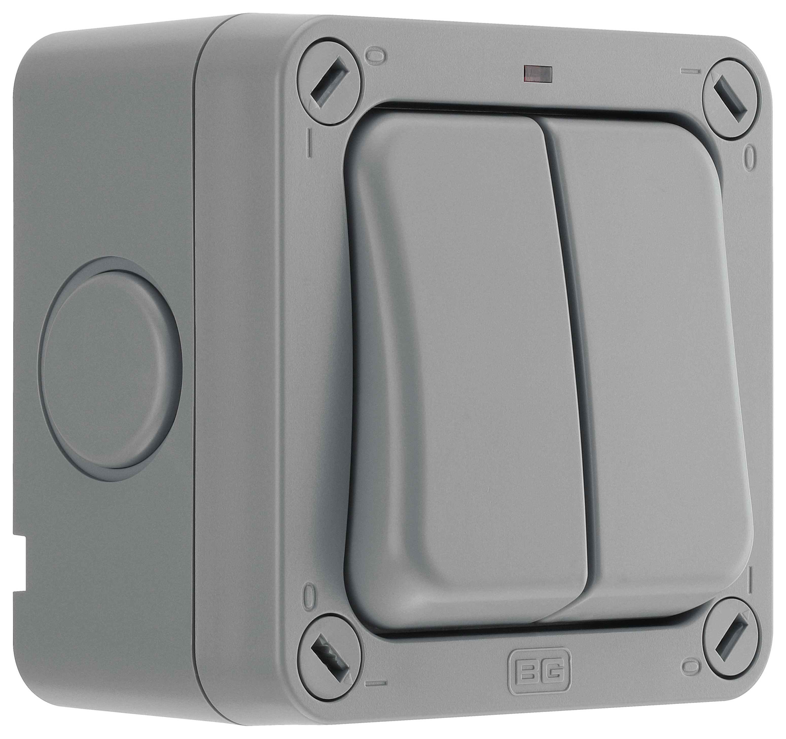 Masterplug IP66 20A Twin Exterior 2 Way Switch - Grey