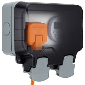 Masterplug 13A Weatherproof Single Exterior Switched Timer Socket - Grey