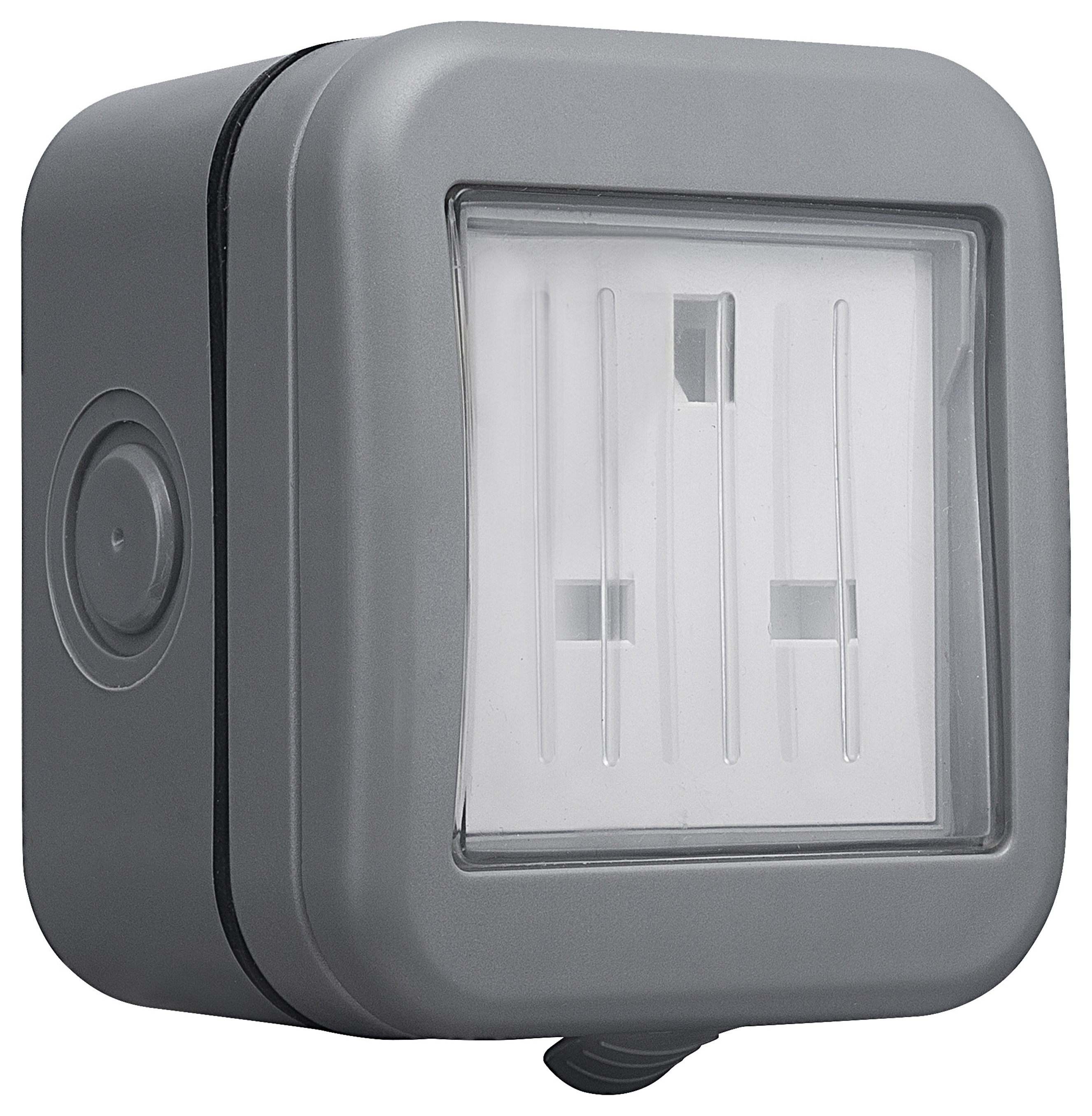 Image of Masterplug IP55 13A Single Exterior Unswitched Socket - Grey