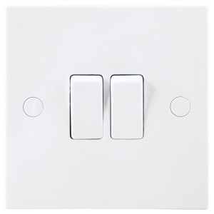 BG Double Switch 2 Gang 2 Way 10A White