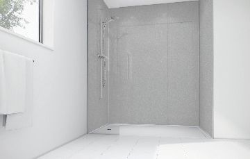 Image of Mermaid White Diamond Acrylic Single Shower Panel 2400mm x 1200mm