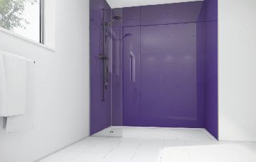 Image of Mermaid Plum Acrylic Single Shower Panel 2400mm x 1200mm
