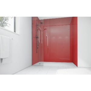 Image of Mermaid Crimson Acrylic Single Shower Panel 2400mm x 1200mm
