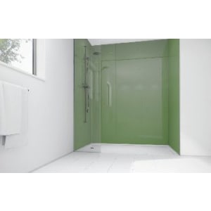 Image of Mermaid Forest Green Acrylic Single Shower Panel 2400mm x 1200mm