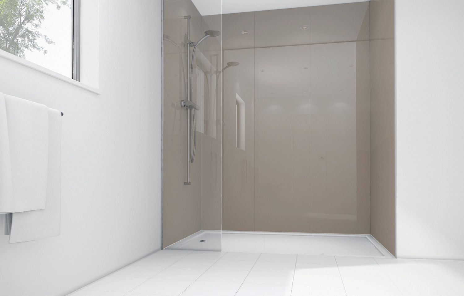 Image of Mermaid Coffee Acrylic Single Shower Panel 2400mm x 900mm