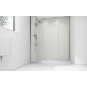 Image of Mermaid White Gloss Laminate Single Shower Panel 2400mm x 900mm