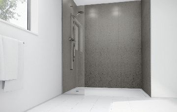 Image of Mermaid Nickel Gloss Laminate Single Shower Panel 2400mm x 900mm