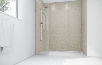 Image of Mermaid Sorrento Marble Laminate Single Shower Panel 2400mm x 1200mm