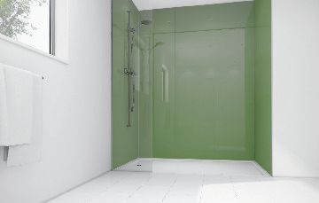 Mermaid Forest Green Acrylic 2 Sided Shower Panel Kit - 900 x 900mm
