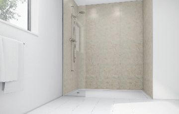 Mermaid Sorento Marble Laminate 2 Sided Shower Panel Kit - 900 x 900mm