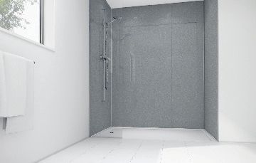 Mermaid Silver Diamond Acrylic 3 Sided Shower Panel Kit - 900 x 900mm