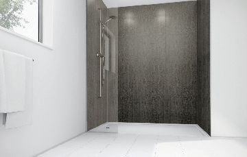 Image of Mermaid Concrete Laminate 3 sided Shower Panel Kit 900mm x 900mm