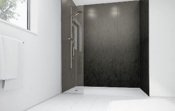 Image of Mermaid Obsidian Gloss Laminate 3 sided Shower Panel Kit 900mm x 900mm