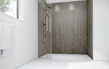 Image of Mermaid Milanese Stone Laminate 3 sided Shower Panel Kit 900mm x 900mm