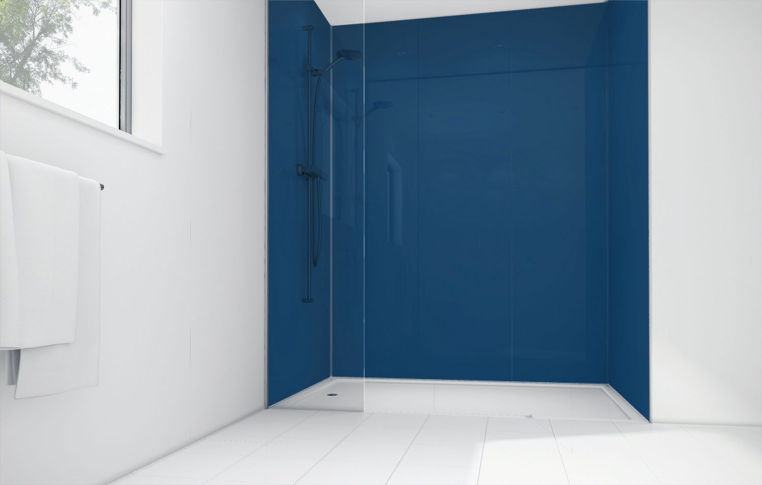 Mermaid Atlantic Acrylic Single Shower Panel - 2400 x 900mm