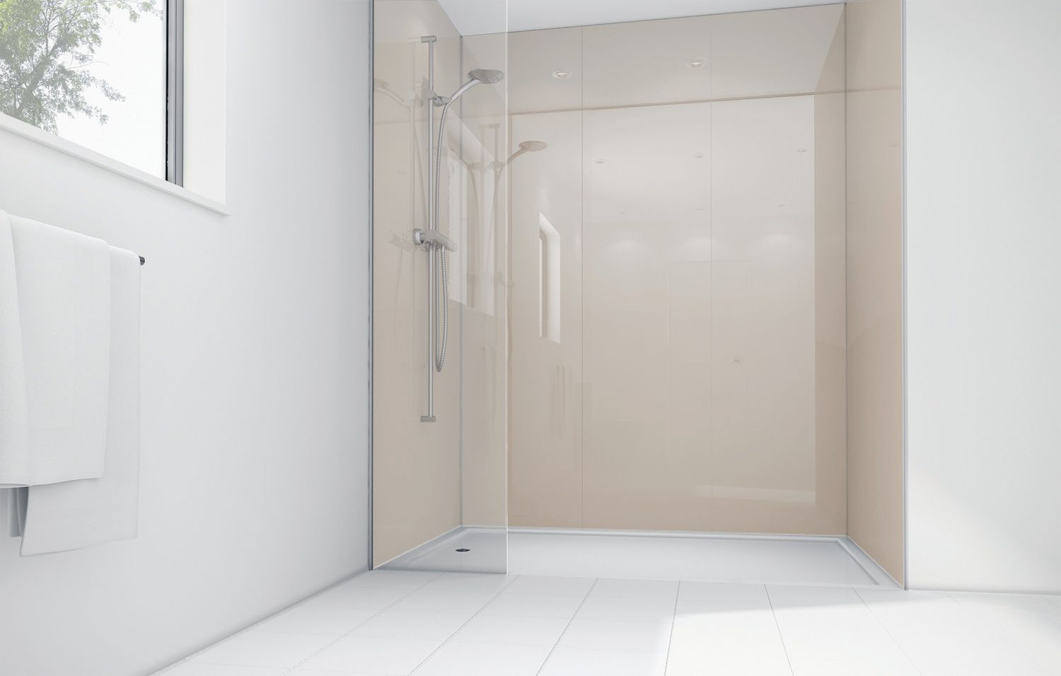 Image of Mermaid Latte Acrylic 3 sided Shower Panel Kit 900mm x 900mm