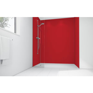 Image of Mermaid Crimson Matt Acrylic Shower Single Shower Panel 2440mm x 900mm