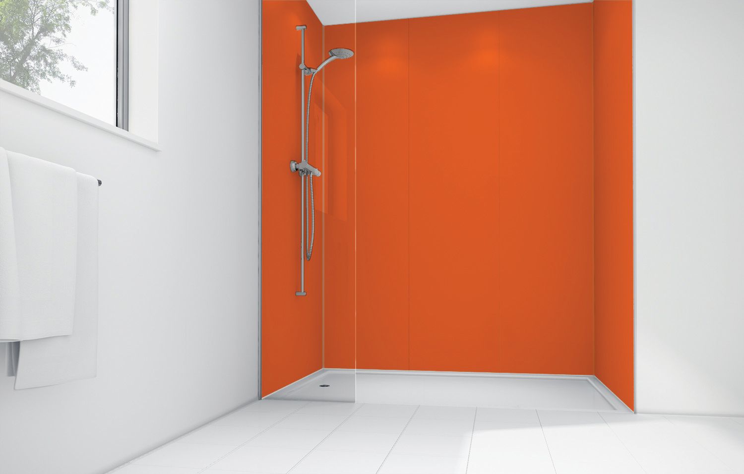 Mermaid Amber Matt Acrylic Single Shower Panel - 2440 x 1200mm
