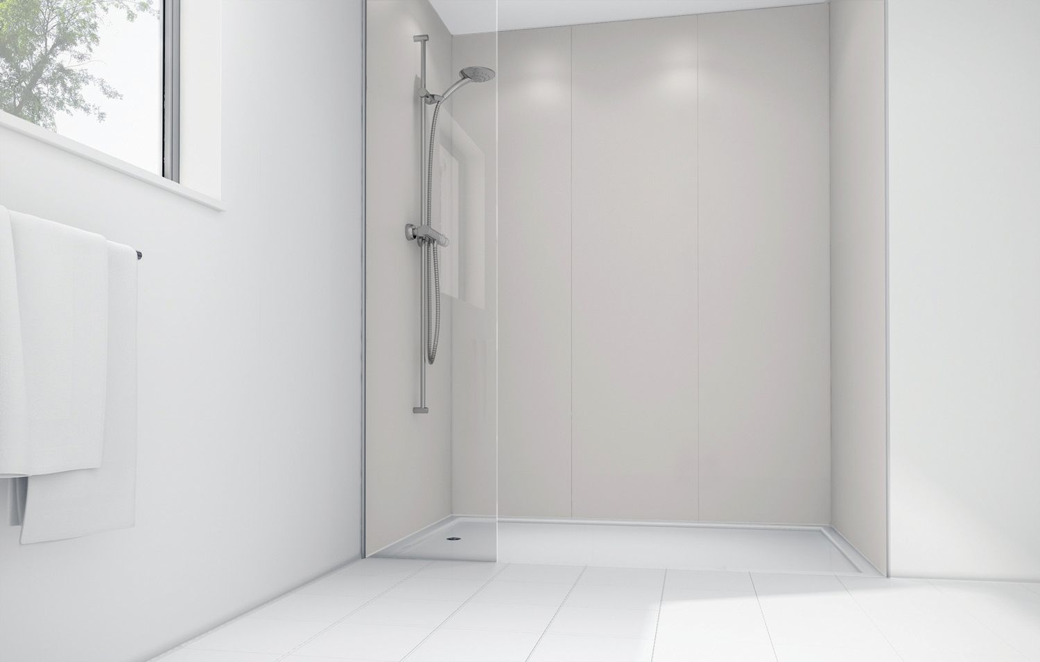 Image of Mermaid Sugar Matte Acrylic 2 Sided Shower Panel Kit 900mm x 900mm