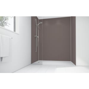 Image of Mermaid Coffee Matte Acrylic 2 Sided Shower Panel Kit 1200mm x 900mm