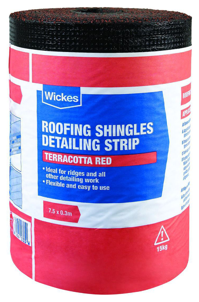 Image of Wickes Red Roof Shingle Detail Strip - 0.3m x 7.5m