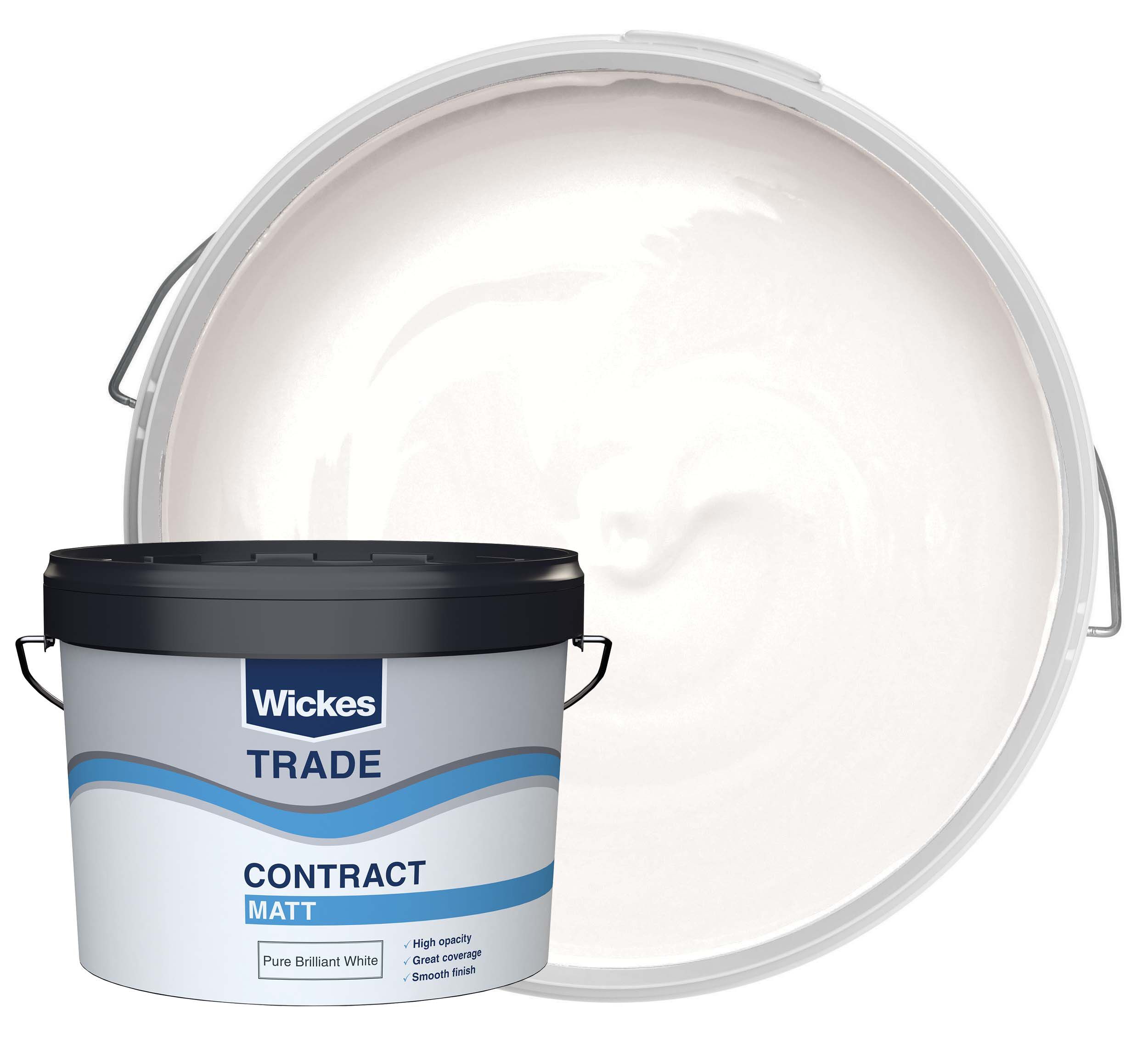 Image of Wickes Trade Contract Matt Emulsion - Pure Brilliant White - 10L