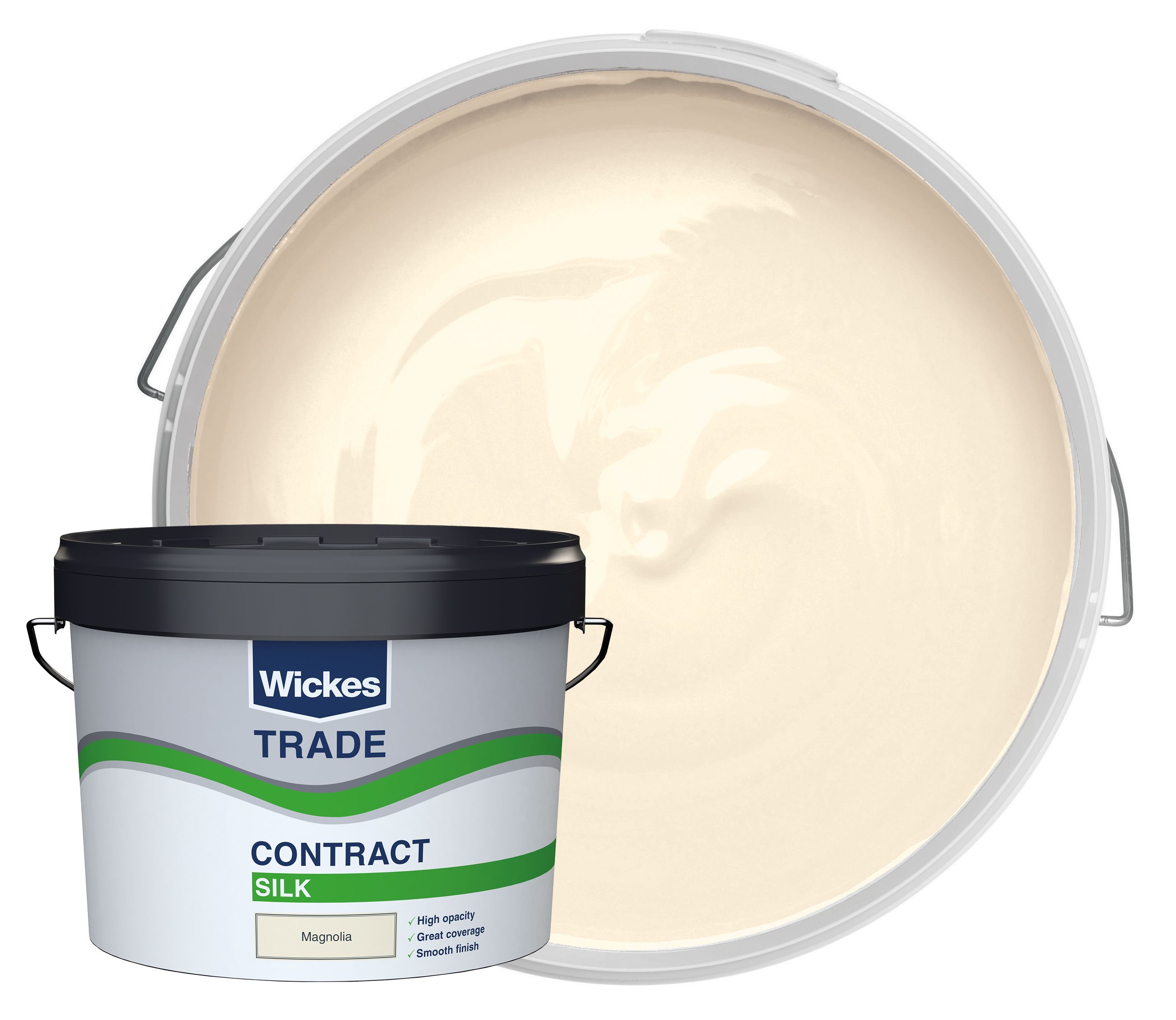 Image of Wickes Trade Contract Silk Emulsion Paint - Magnolia - 10L