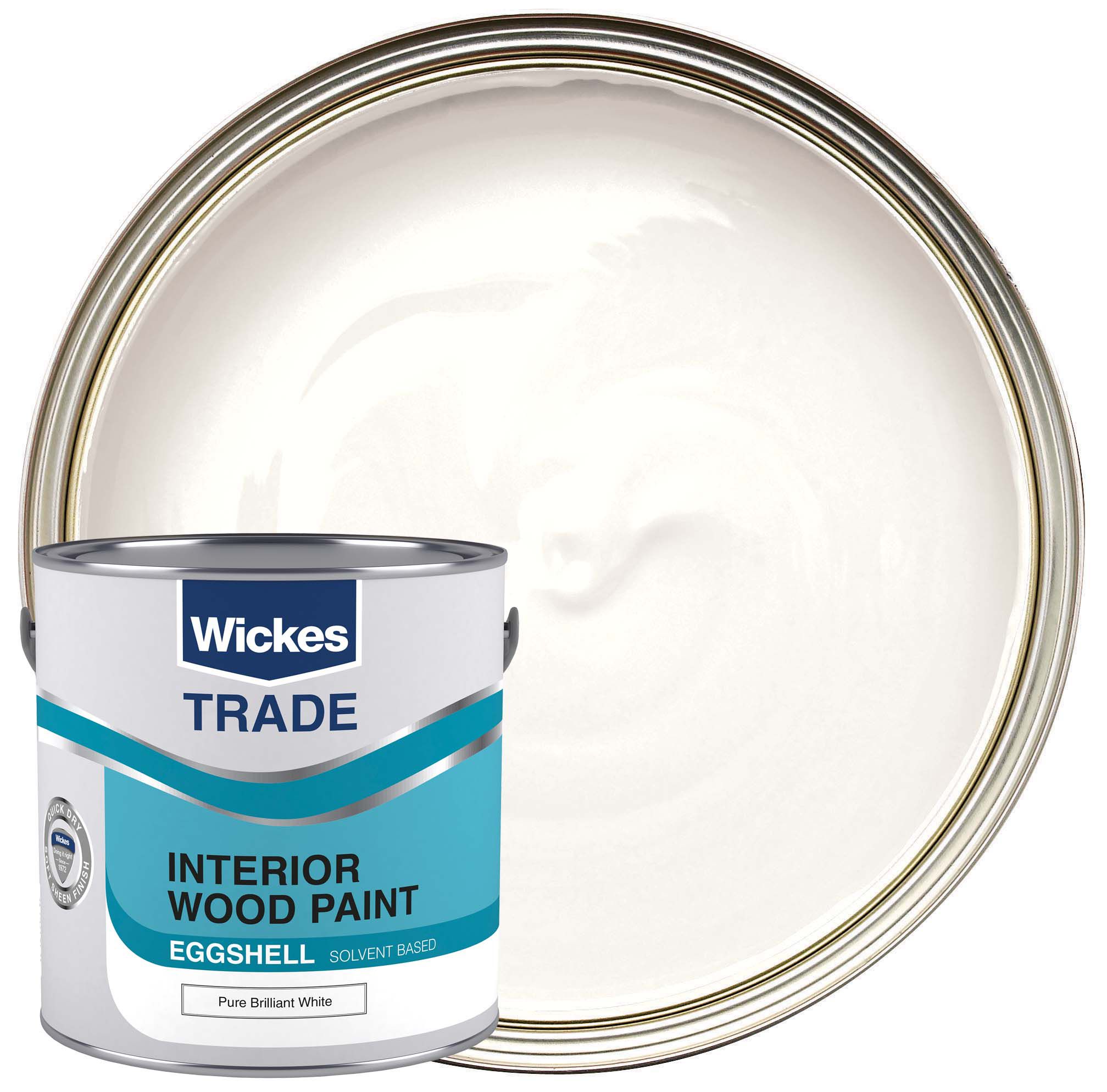 Image of Wickes Trade Eggshell Wood & Metal Paint - Pure Brilliant White - 2.5L