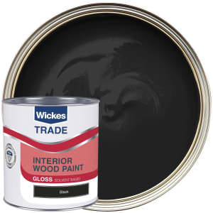 Wickes Trade Liquid Gloss Wood & Metal Paint - Black - 1L