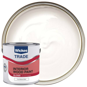 Wickes Trade Non-Drip Gloss Paint - Pure Brilliant White 2.5L