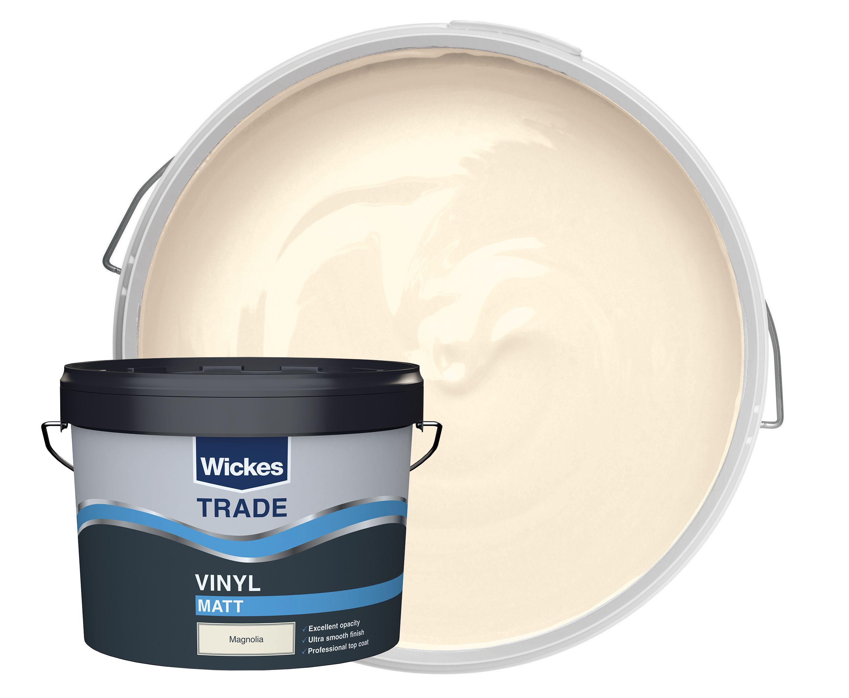 Image of Wickes Trade Vinyl Matt Emulsion Paint - Magnolia - 10L