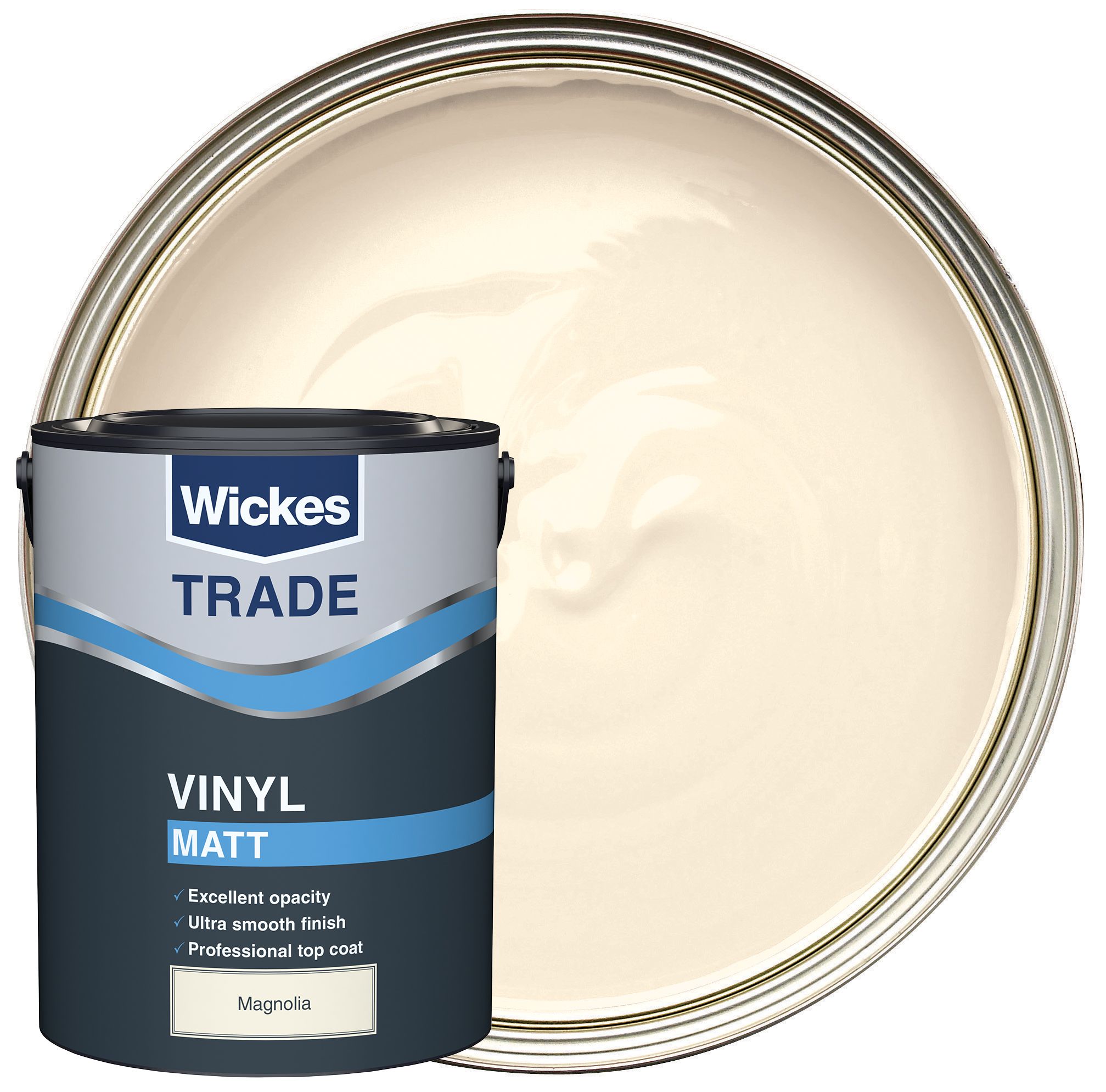 Image of Wickes Trade Vinyl Matt Emulsion Paint - Magnolia - 5L