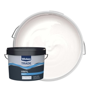 Wickes Trade Vinyl Matt Emulsion Paint - Pure Brilliant White 10L