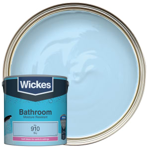 Wickes Bathroom Soft Sheen Emulsion Paint - Sky No.910 - 2.5L