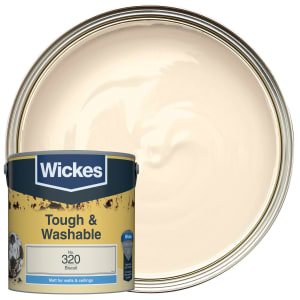 Wickes Tough & Washable Matt Emulsion Paint - Biscuit No.320 - 2.5L