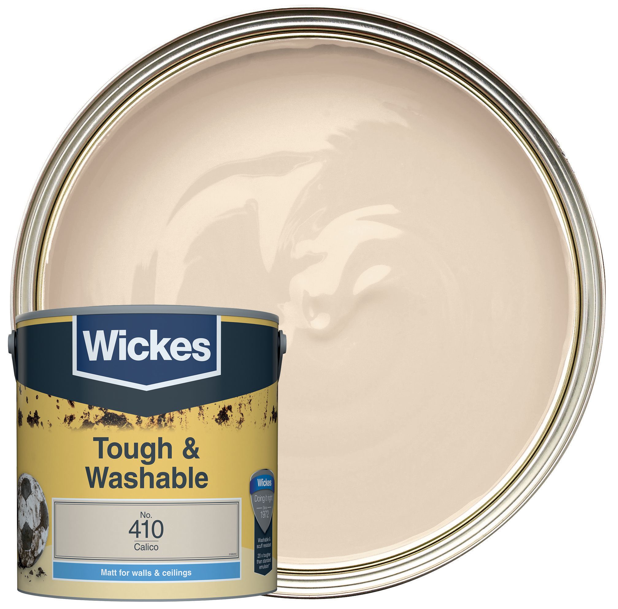 Wickes Tough & Washable Matt Emulsion Paint - Calico No.410 - 2.5L