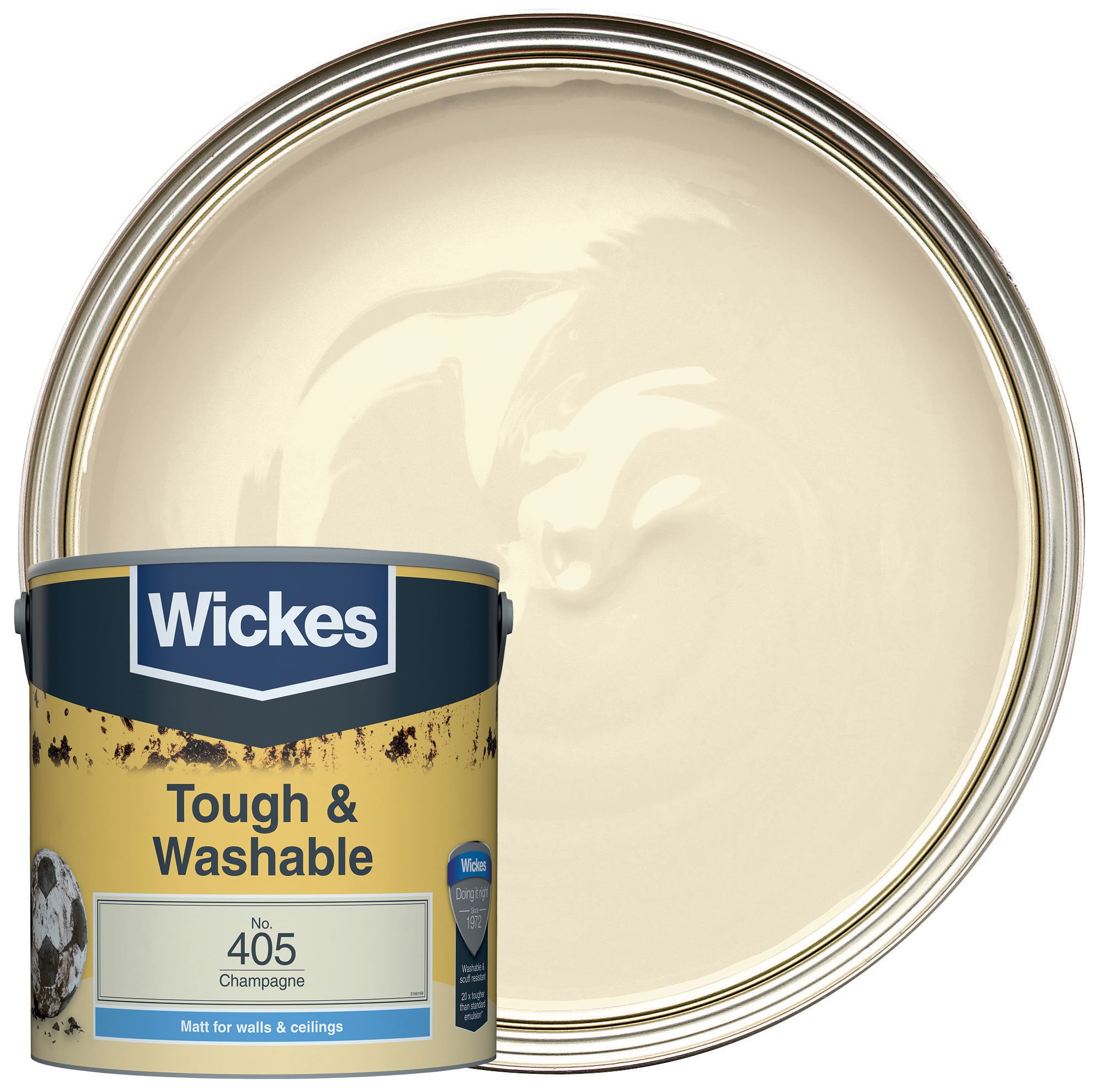 Wickes Tough & Washable Matt Emulsion Paint - Champagne No.405 - 2.5L