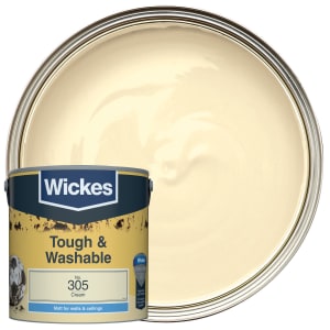 Wickes Cream - No.305 Tough & Washable Matt Emulsion Paint - 2.5L