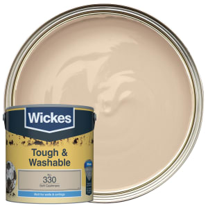 Wickes Tough & Washable Matt Emulsion Paint - Soft Cashmere No.330 - 2.5L