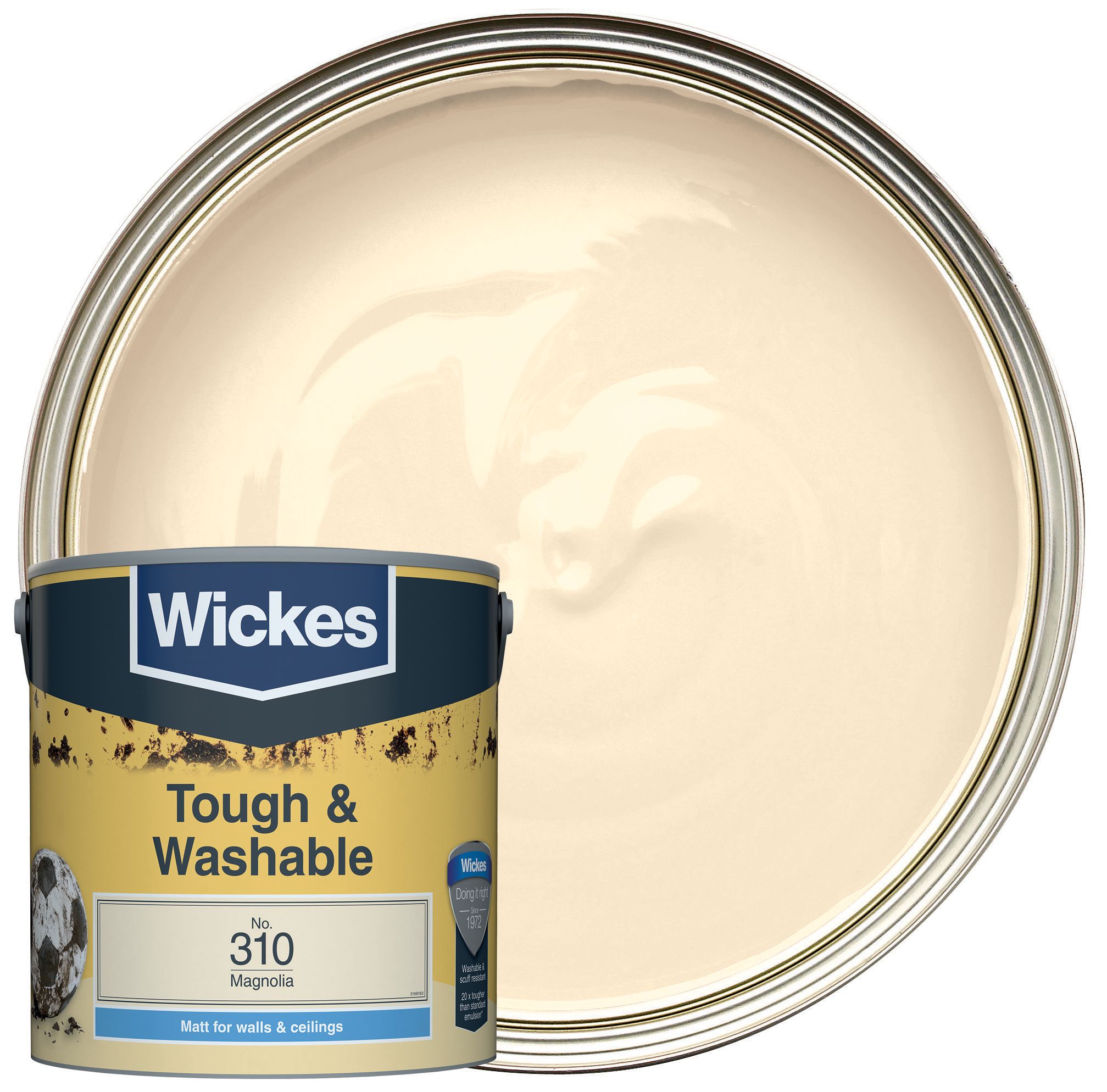 Wickes Tough & Washable Matt Emulsion Paint - Magnolia No.310 - 2.5L